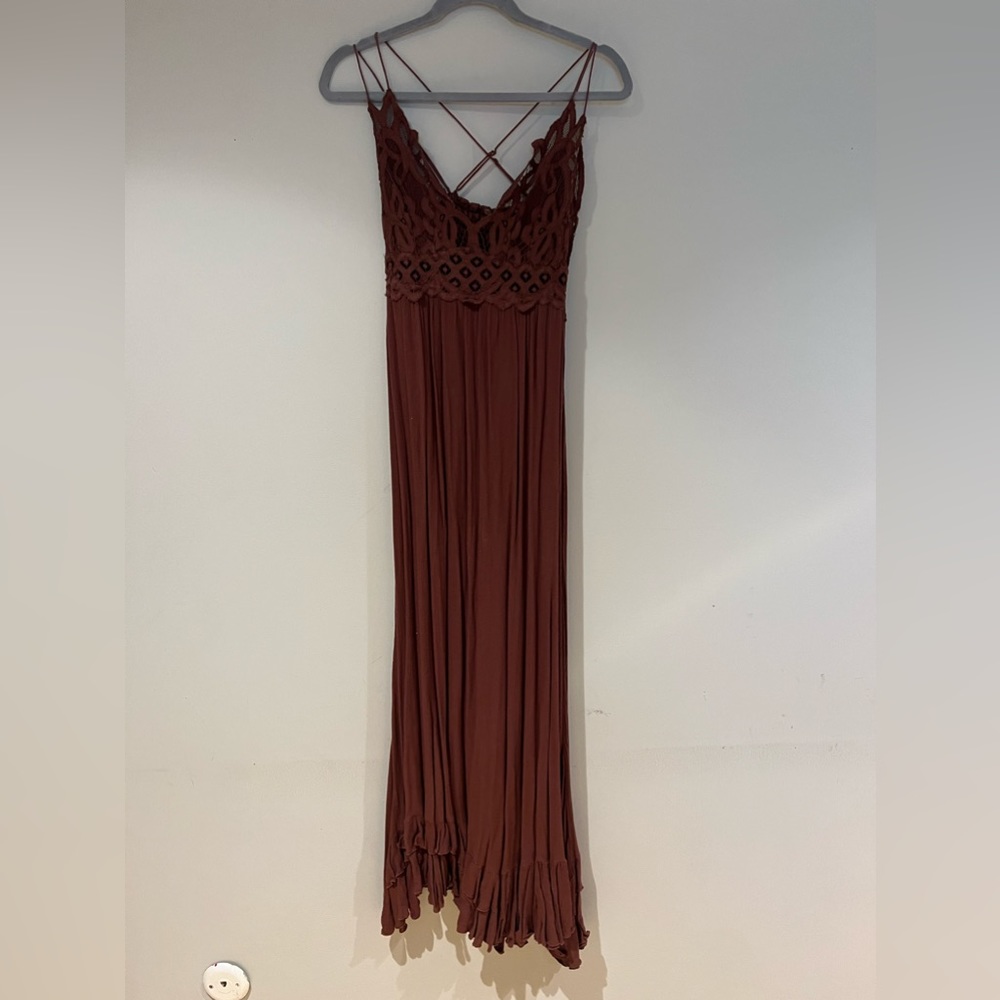 Free People Adella Slip Maxi Dress Rust